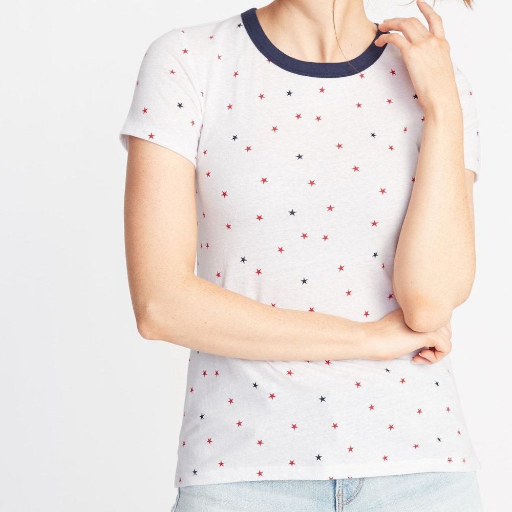 Old Navy Fourth of July Stars T-Shirt: Size S